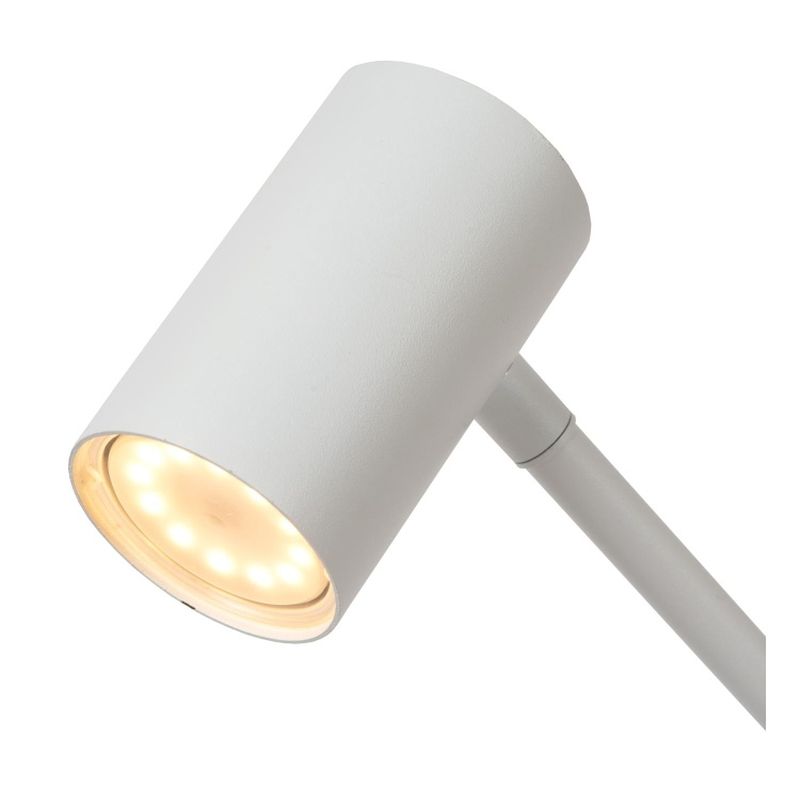 Lucide TIPIK - Nabíjacia stojanová lampa na čítanie - Batéria - LED Dim. - 1x3W 2700K - 3 StepDim - Biela